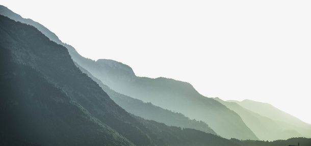 春天绿色青色山山水免抠