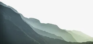 春天绿色青色山山水免抠