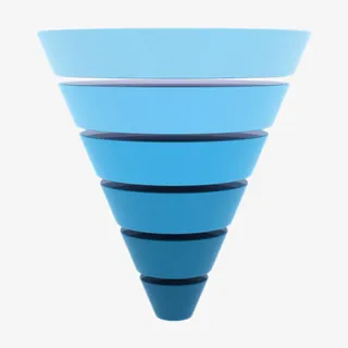 蓝色立体渐变倒金字塔图案免抠