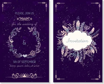 深邃风格邀请函免抠标签元素