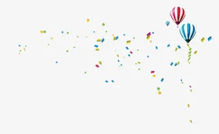 漂浮的节日碎片免抠