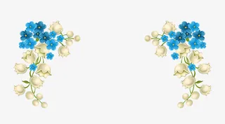 小清新蓝色风铃花植物免抠