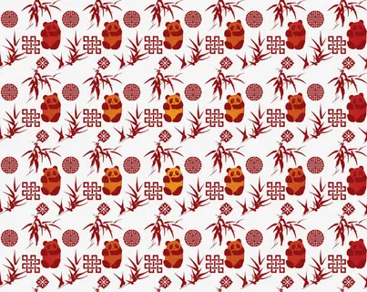 装饰竹子熊猫底纹背景