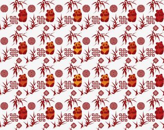 装饰竹子熊猫底纹背景