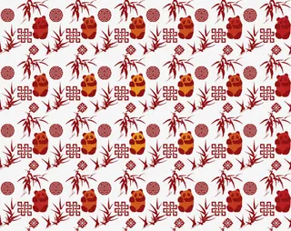 装饰竹子熊猫底纹背景