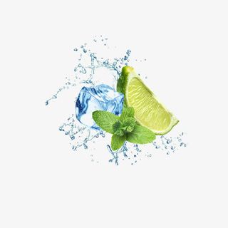 新鲜冰霜冰块青柠水果免抠