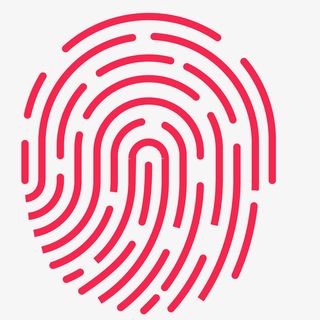 红色的人体指纹卡通免抠