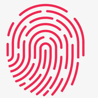 红色的人体指纹卡通免抠