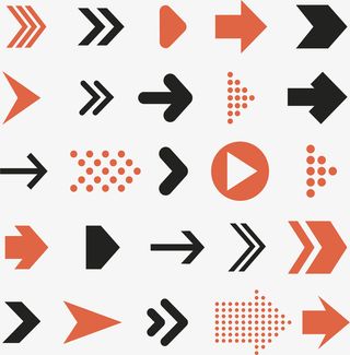 复古风向右箭头图标免抠手绘/卡通卡通元素