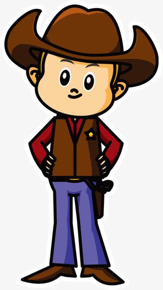 矢量卡通牛仔人物免抠