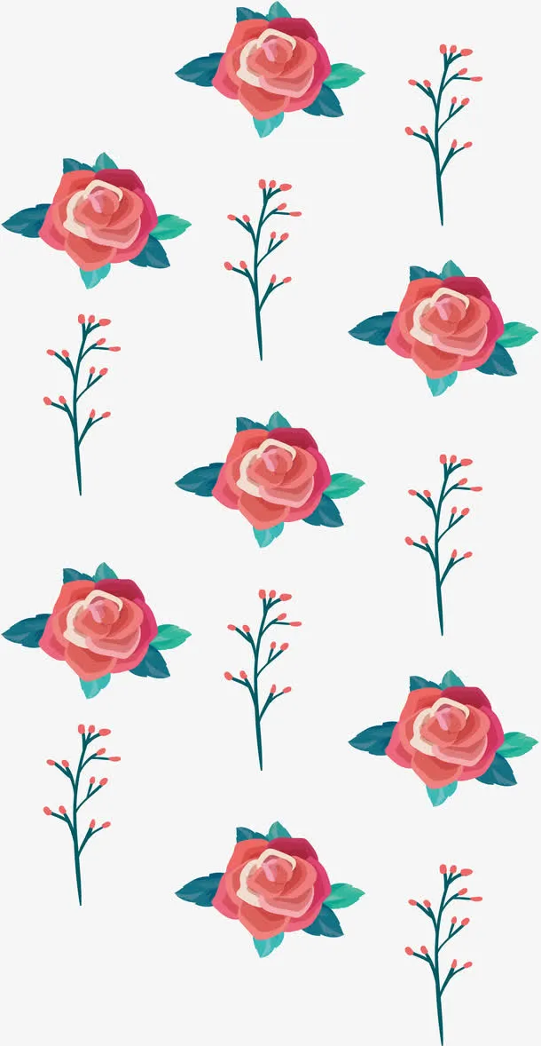 粉色玫瑰花纹免抠