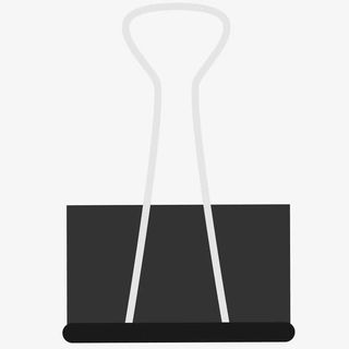 黑色长尾夹矢量插画免抠