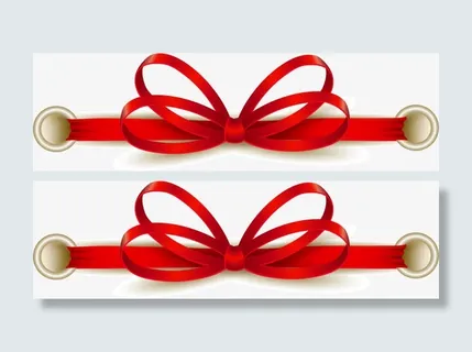红色绸带蝴蝶结免抠