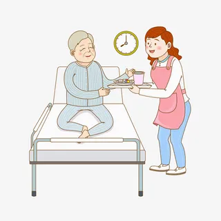 给老人送餐的女人免抠