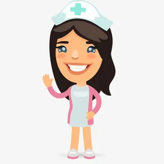 招手打招呼的护士小姐免抠