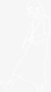 散步卡通手绘女孩免抠