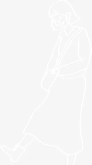 散步卡通手绘女孩免抠