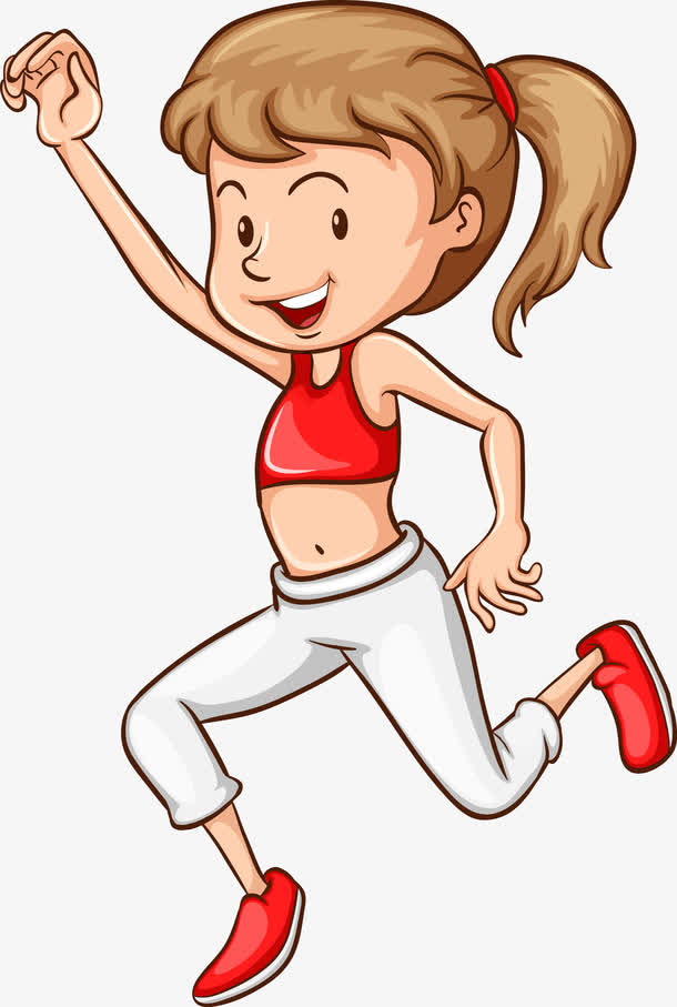 外国学生运动形象矢量免抠