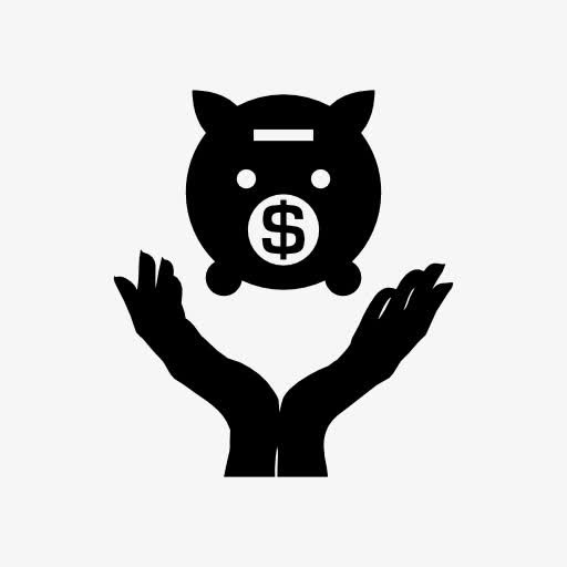 双手捧起小猪储蓄罐图标免抠