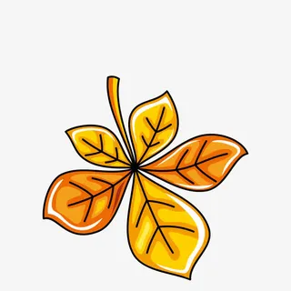 秋天卡通落叶枫叶免抠