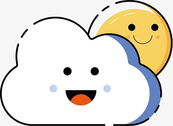 多云云彩插画免抠