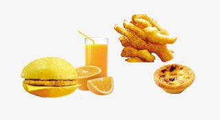 炸鸡蛋挞 橙汁 汉堡免抠