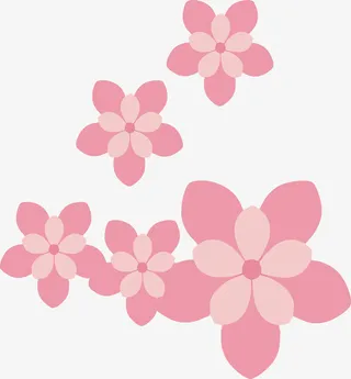 手绘桃花花瓣飘落的桃花免抠