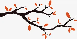 扁平化树枝免抠