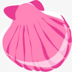 手绘红色贝壳效果免抠