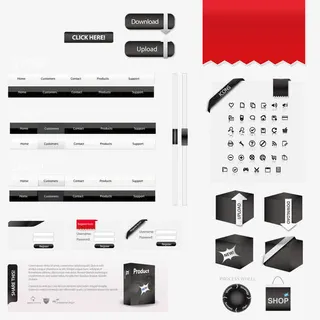 矢量黑色网页图标免抠