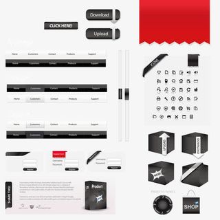 矢量黑色网页图标免抠