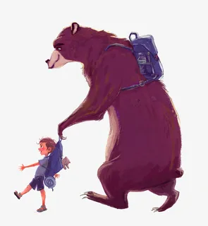 大熊和小孩子免抠 大熊和小孩子免抠