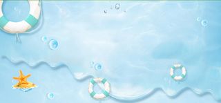 夏天海边度假小清新海水蓝色背景高清