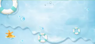 夏天海边度假小清新海水蓝色背景高清