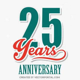 25年纪念日艺术字免抠