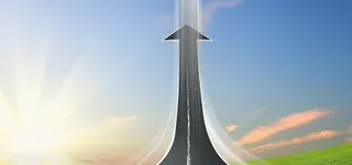 箭头风景蓝色banner背景高清