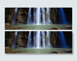 高山梦幻瀑布海报背景高清