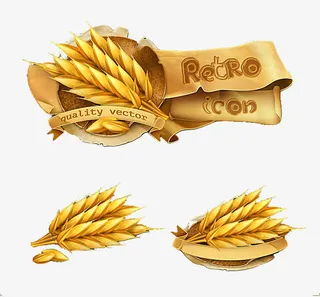 麦穗与飘带免抠