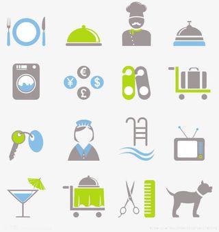酒店服务条件标志免抠