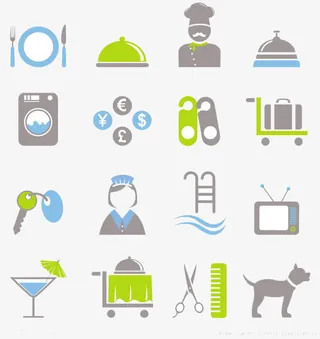 酒店服务条件标志免抠