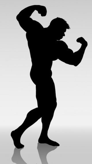 强壮肌肉男黑色轮廓背景图高清