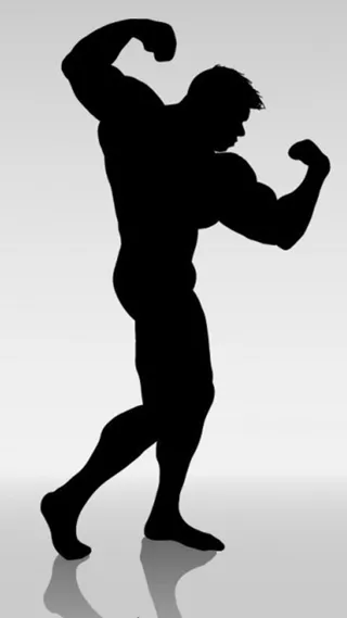 强壮肌肉男黑色轮廓背景图高清