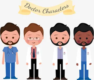 矢量手绘男医生免抠