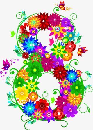 38妇女节创意矢量素材免抠