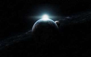 宇宙星空地球白色光效背景