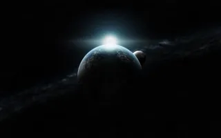 宇宙星空地球白色光效背景