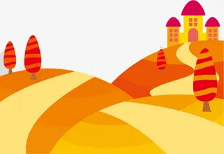 矢量图金黄的世界免抠