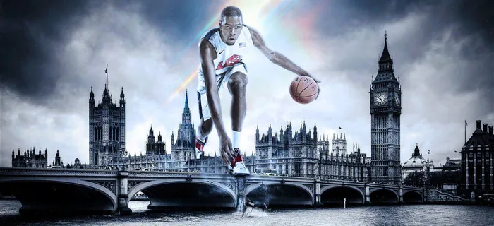 激情灰色天空楼篮球背景高清