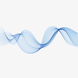 蓝色丝带设计创意免抠