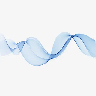 蓝色丝带设计创意免抠